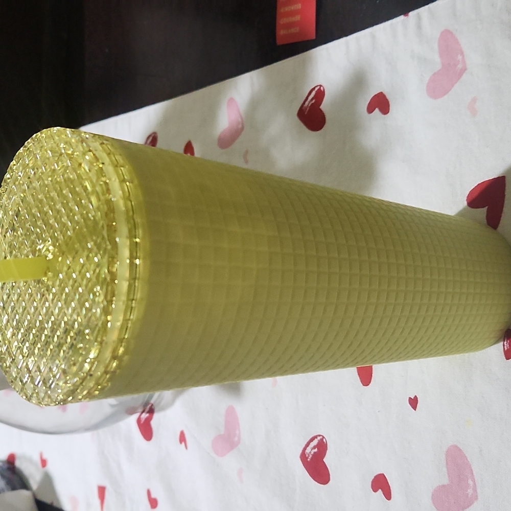 Starbuck🍋2023 yellow lemon drop grid soft touch tumbler